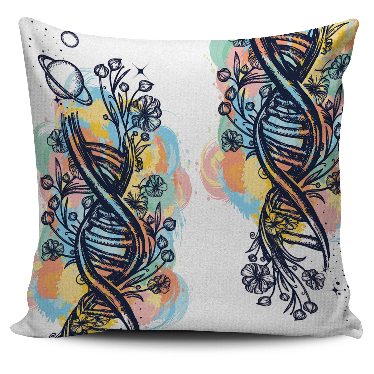 Watercolor DNA Chain Pillow Cover