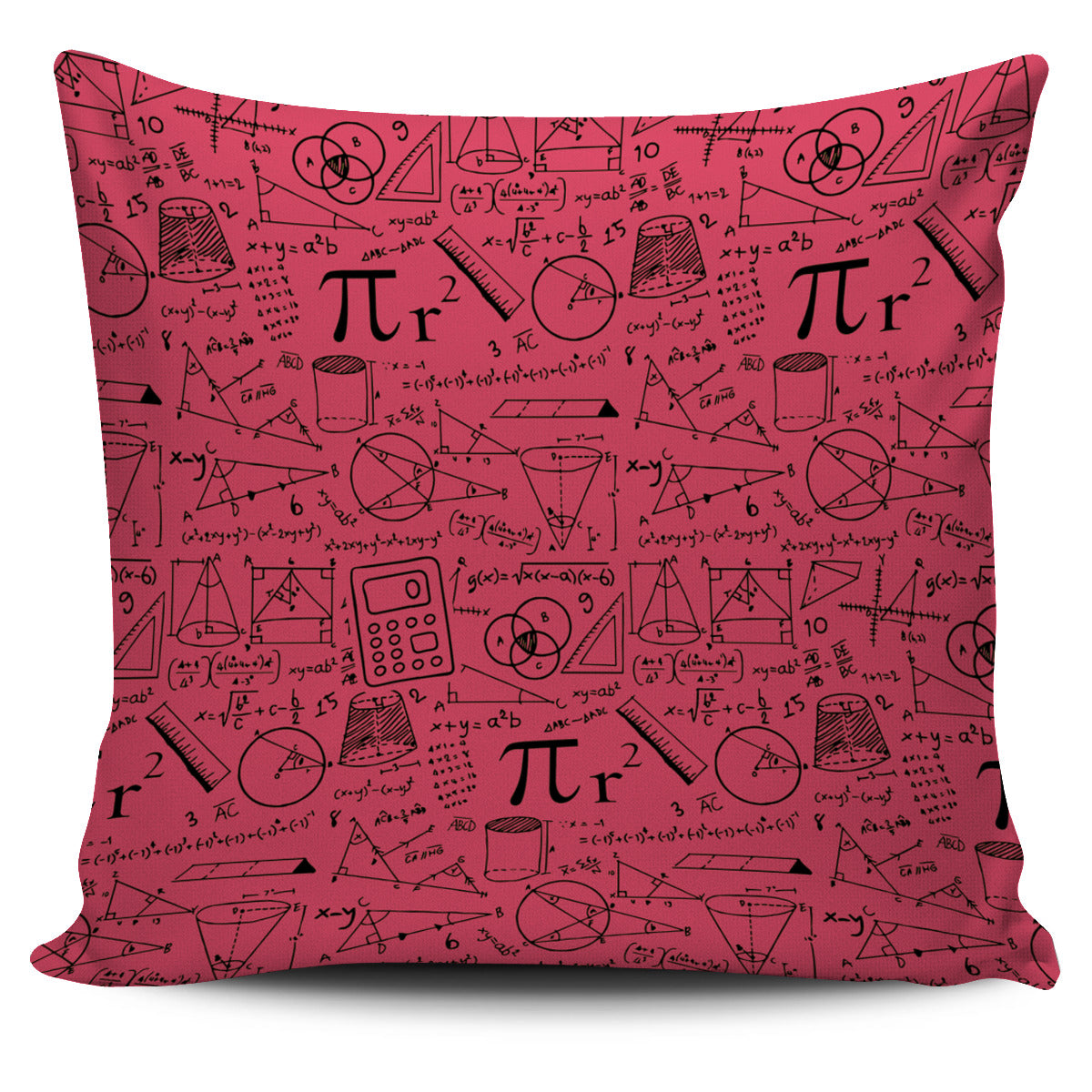 Math Red Pillow Cover