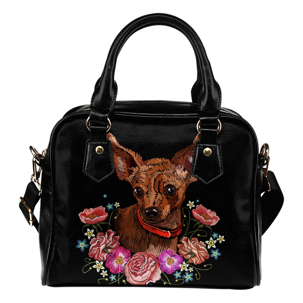 Embroidery Chihuahua Handbag