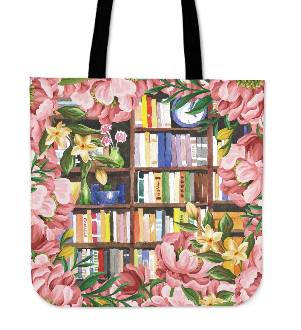 Cozy Library Nook Linen Tote Bag