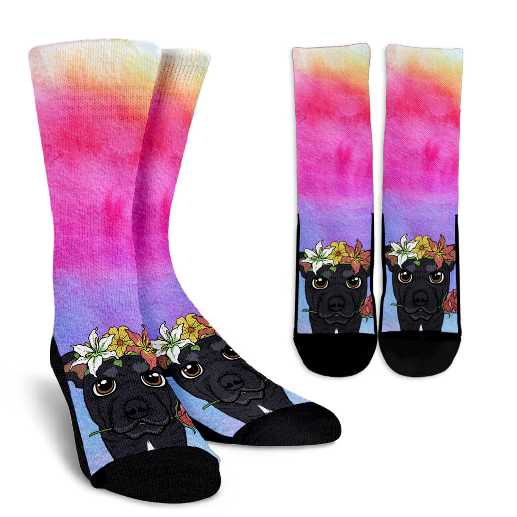 Fun Floral Greyhound Socks