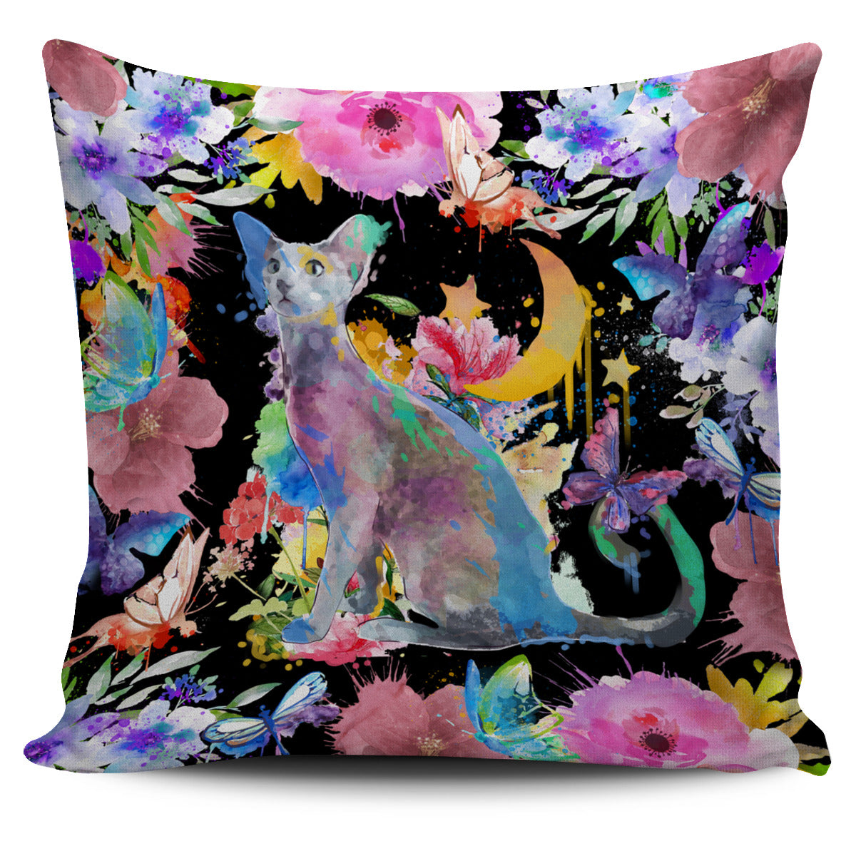 Watercolor Oriental Pillow Cover