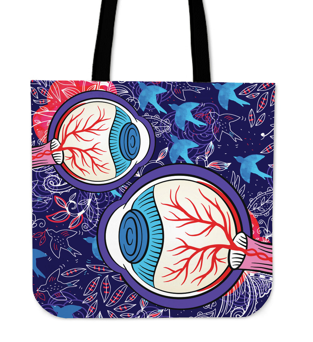 Eyeball Illustration Linen Tote Bag