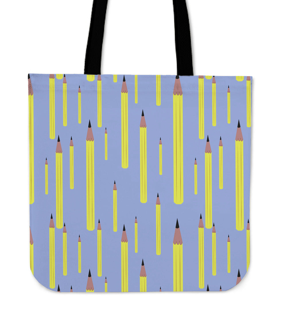 Pencil Pattern Linen Tote Bag