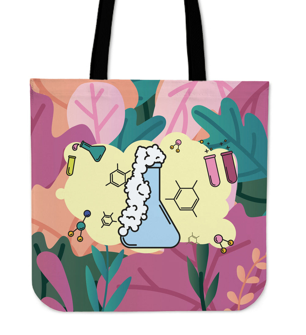 Chemical Reactions Linen Tote Bag