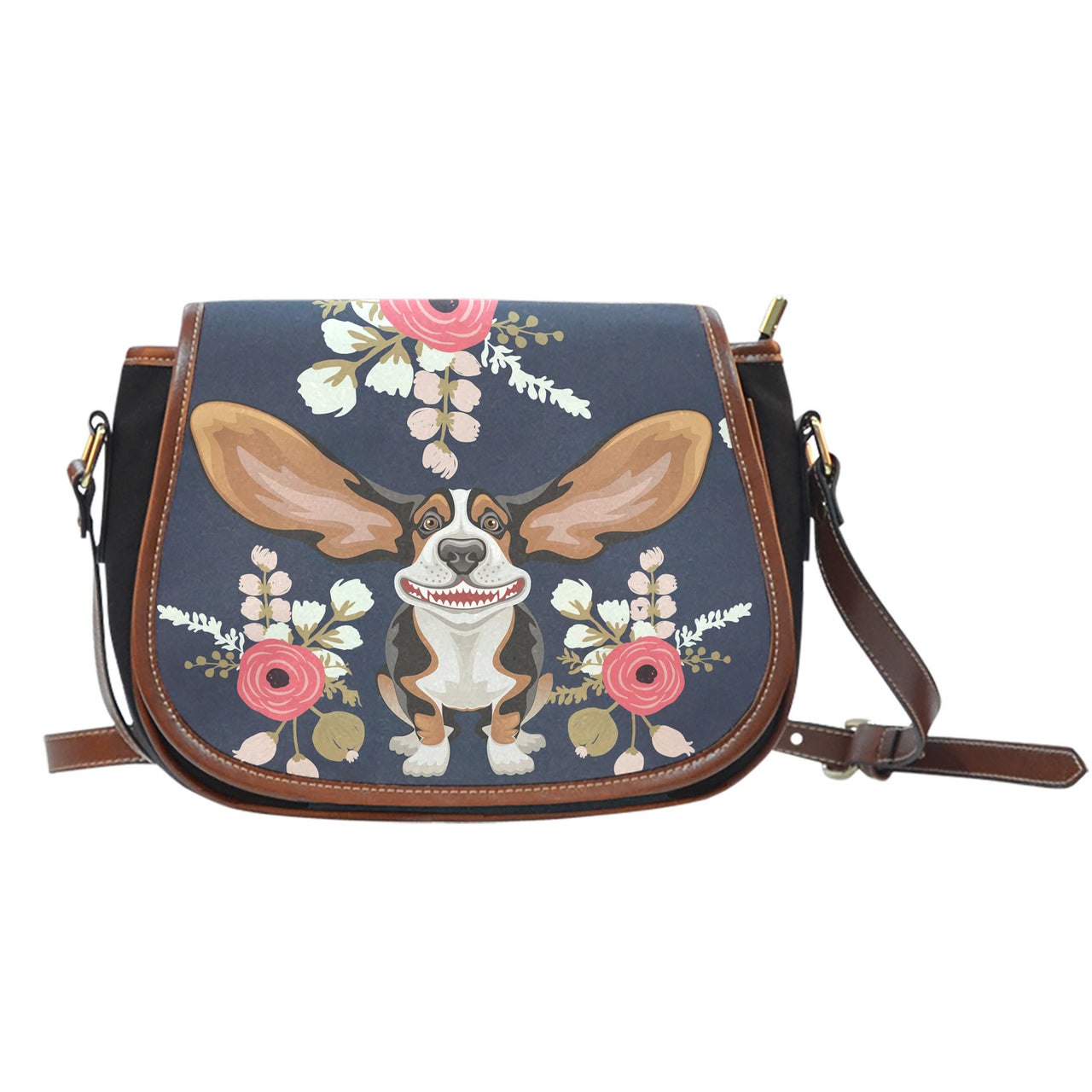 Floral Hound Saddle Bag