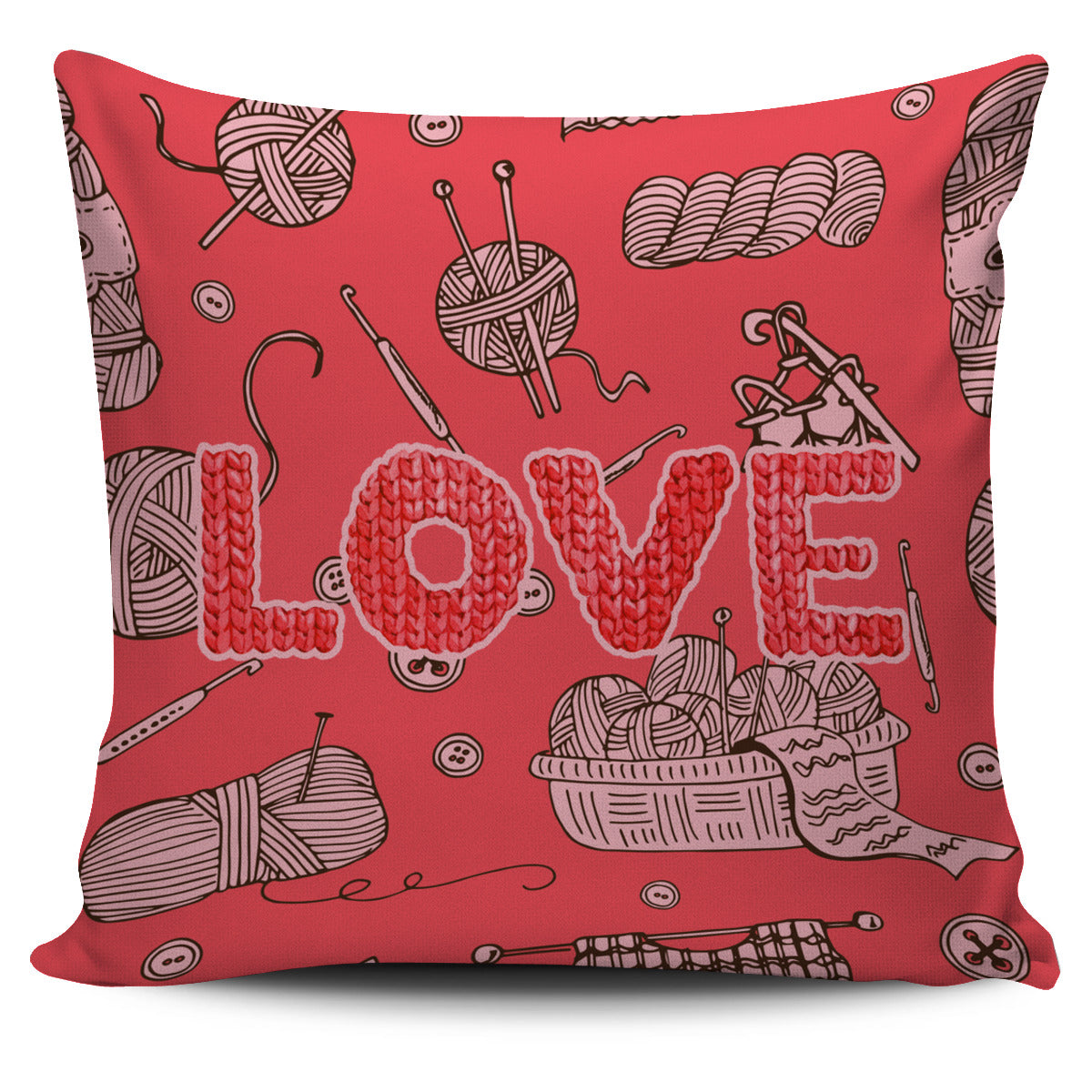 Love Knitting Pillow Cover
