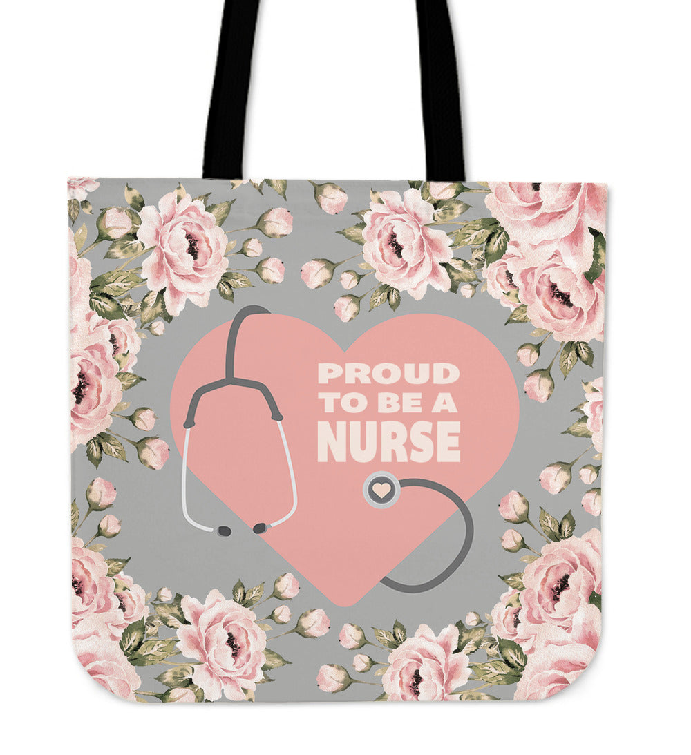 Proud Nurse Linen Tote Bag
