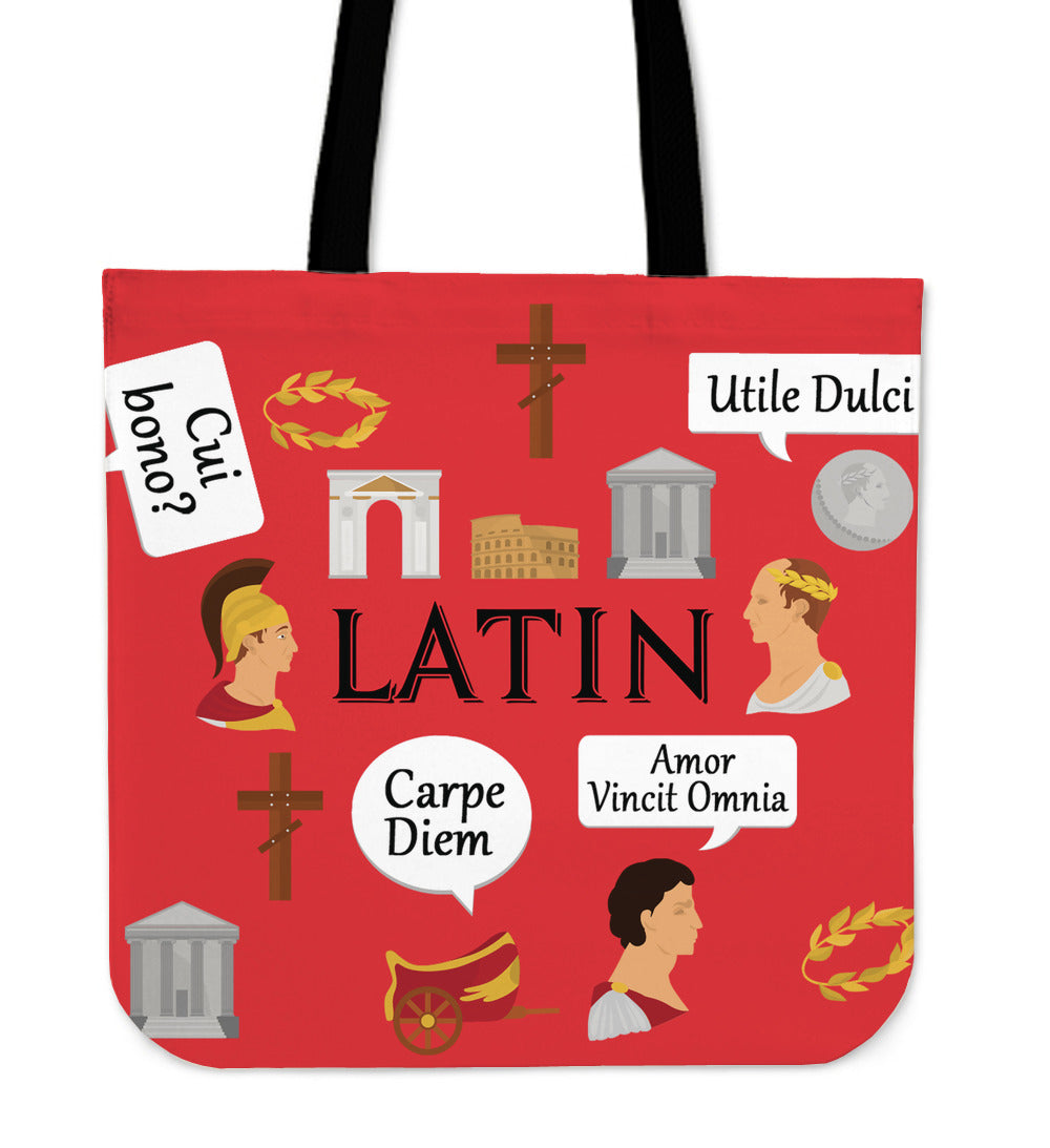 Latin Language Linen Tote Bag