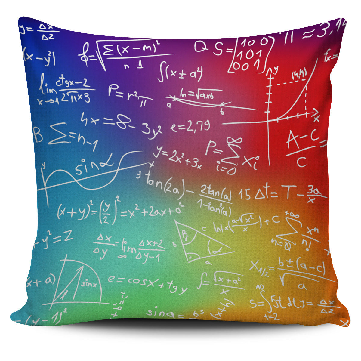 Rainbow Math Pillow Cover