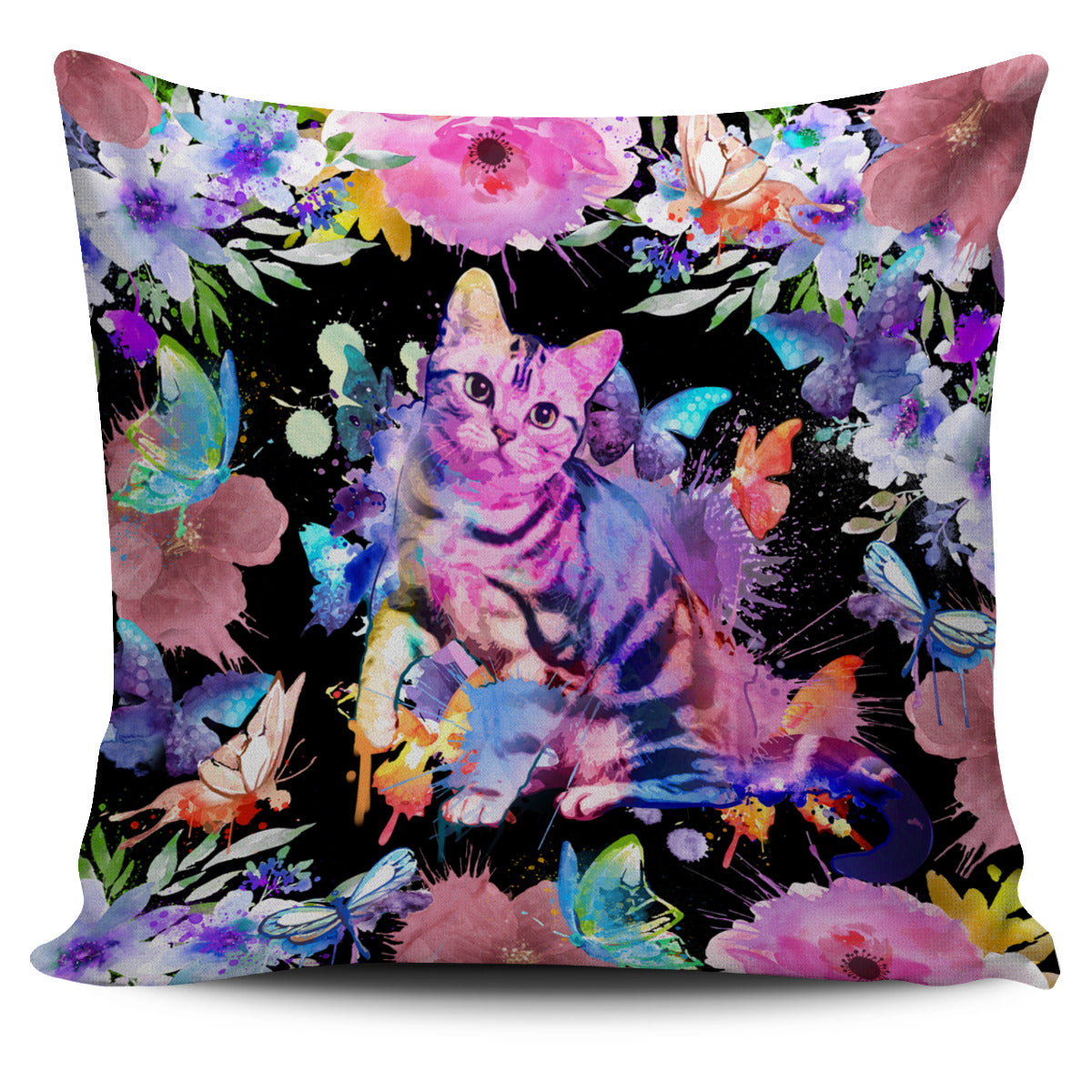 Watercolor Shorthair Tabby Pillow Cover