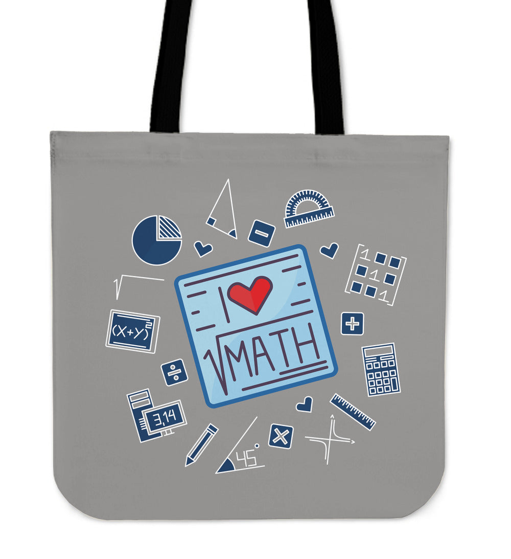 Love Math Linen Tote Bag