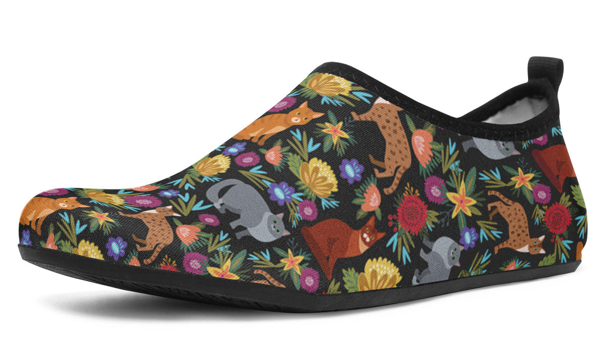 Cat Flower Aqua Barefoot Shoes