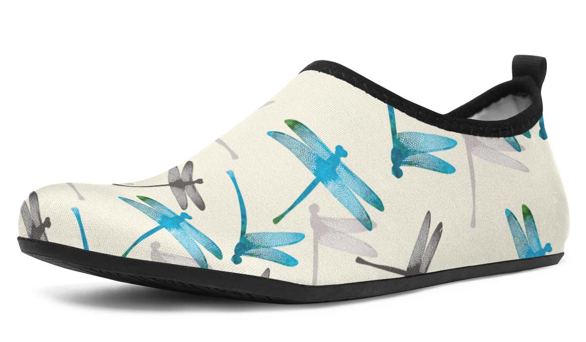 Dragonfly Pattern Aqua Barefoot Shoes