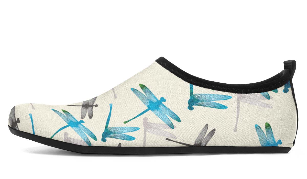 Dragonfly Pattern Aqua Barefoot Shoes
