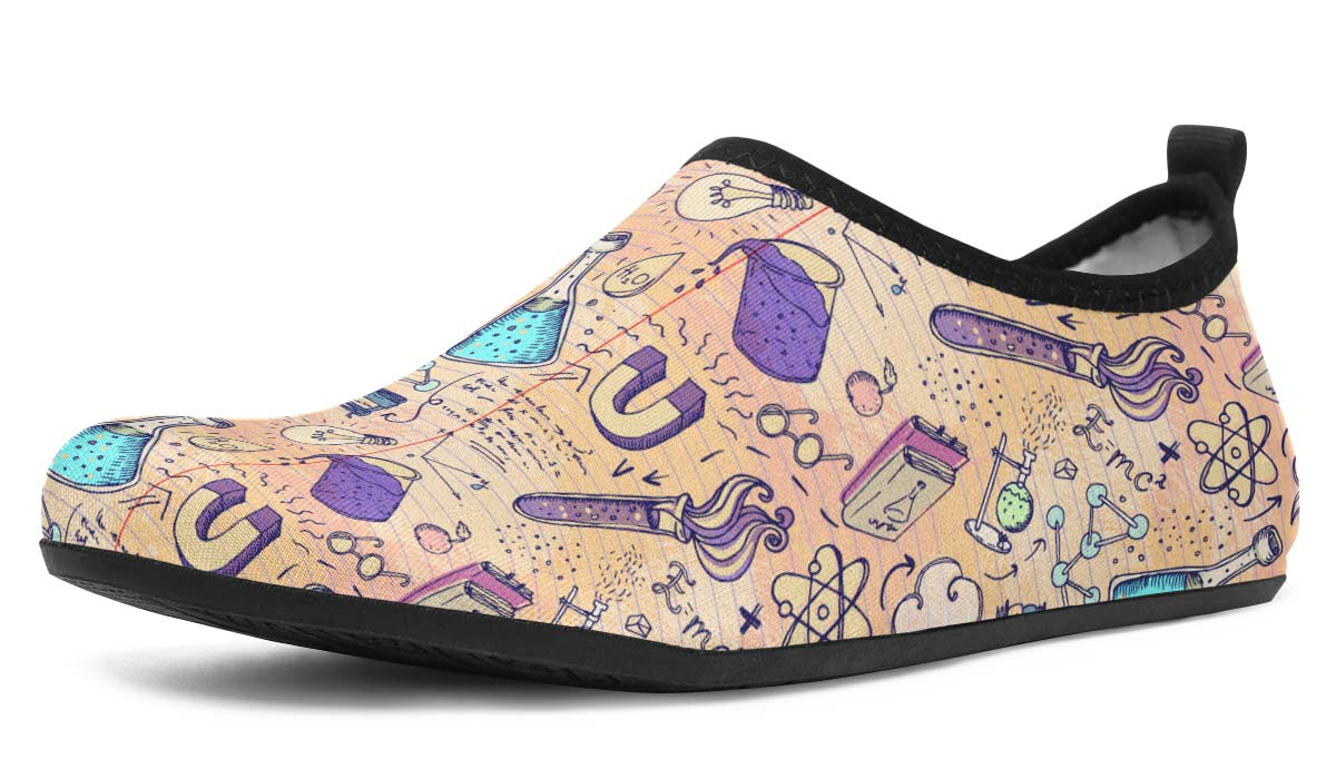 Science Lover Pattern Aqua Barefoot Shoes