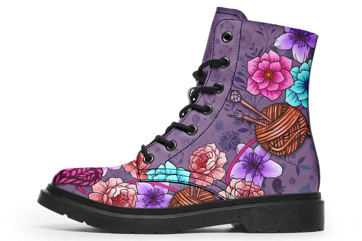 Floral Knitting Boots
