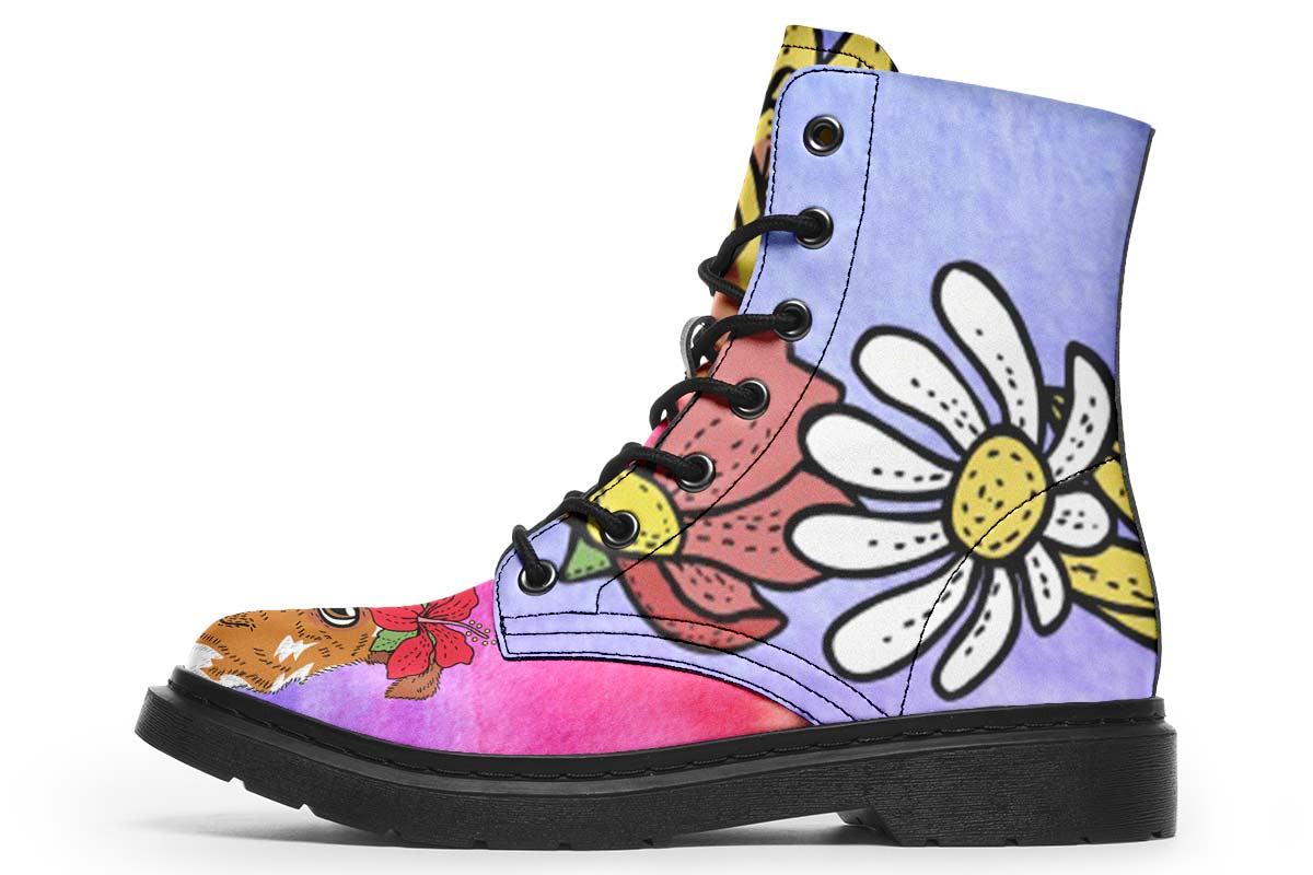 Fun Floral Australian Shepard Boots