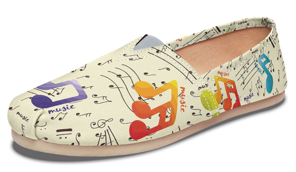 Colorful Music Notes Casual Shoes