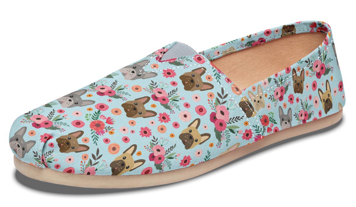 French Bulldog Flower Casual Shoes