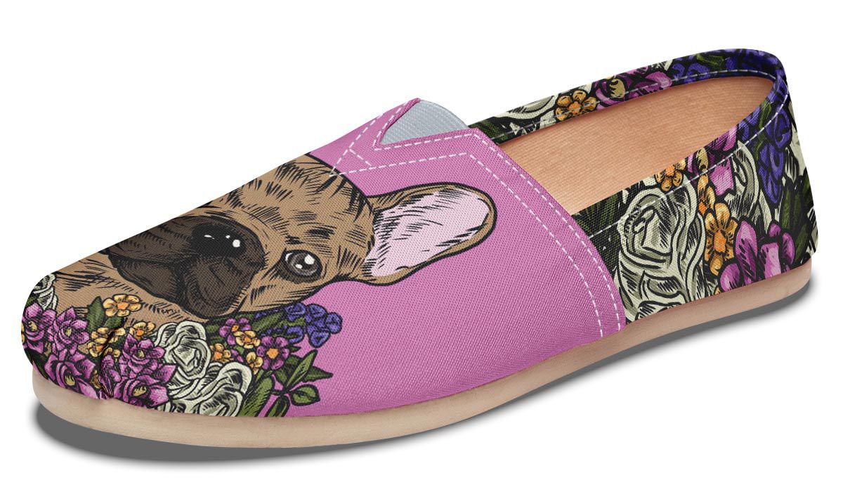 Illustrated French Bulldog Casual Shoes