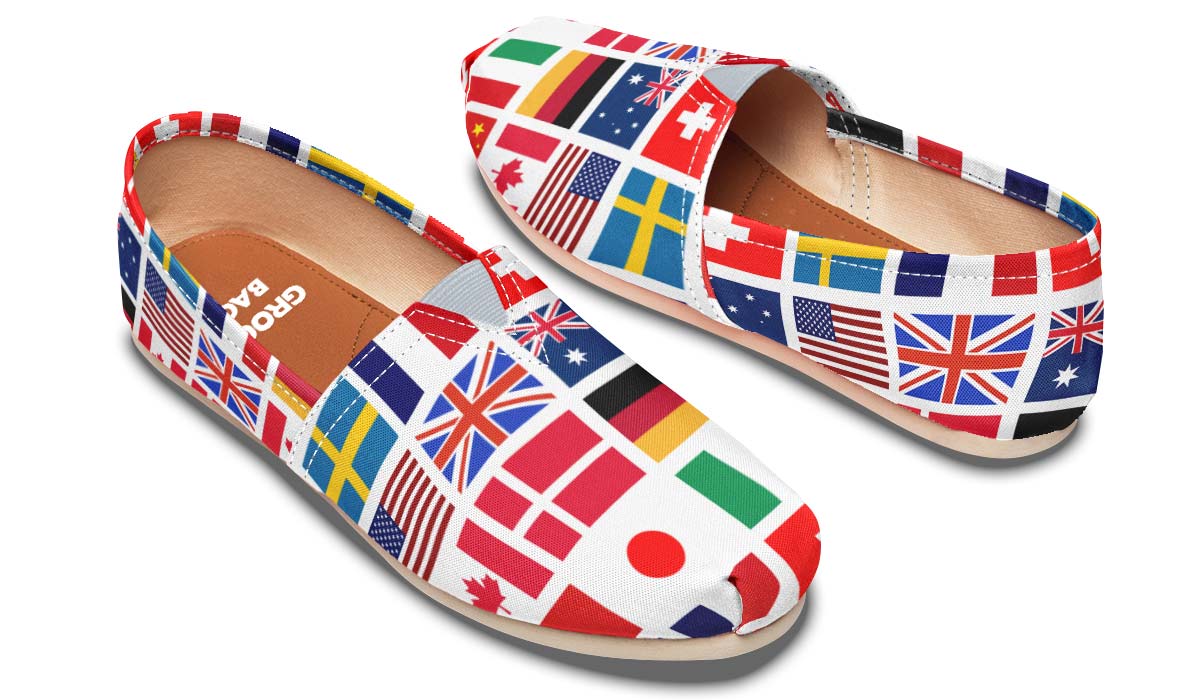 International Travel Flags Casual Shoes