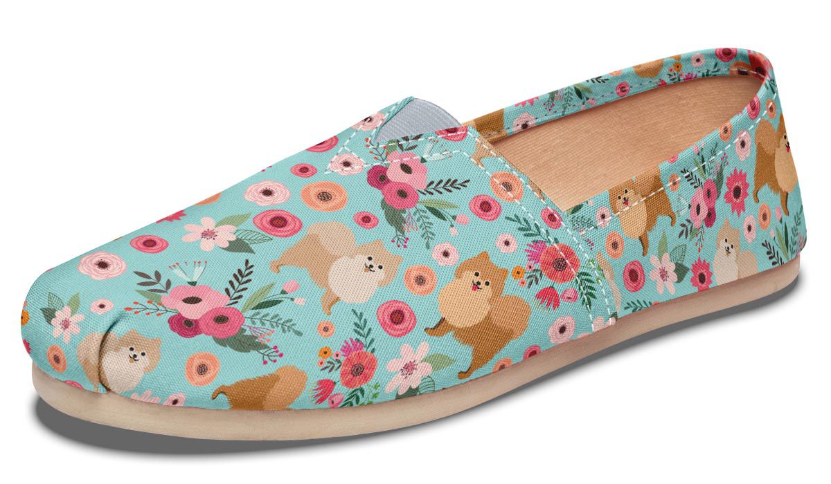 Pomeranian Flower Casual Shoes