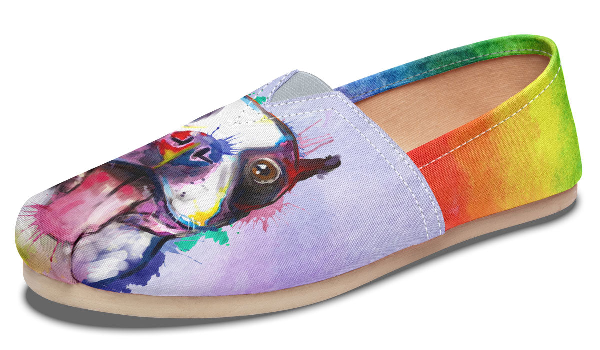 Rainbow Boston Terrier Casual Shoes