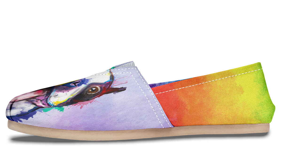 Rainbow Boston Terrier Casual Shoes