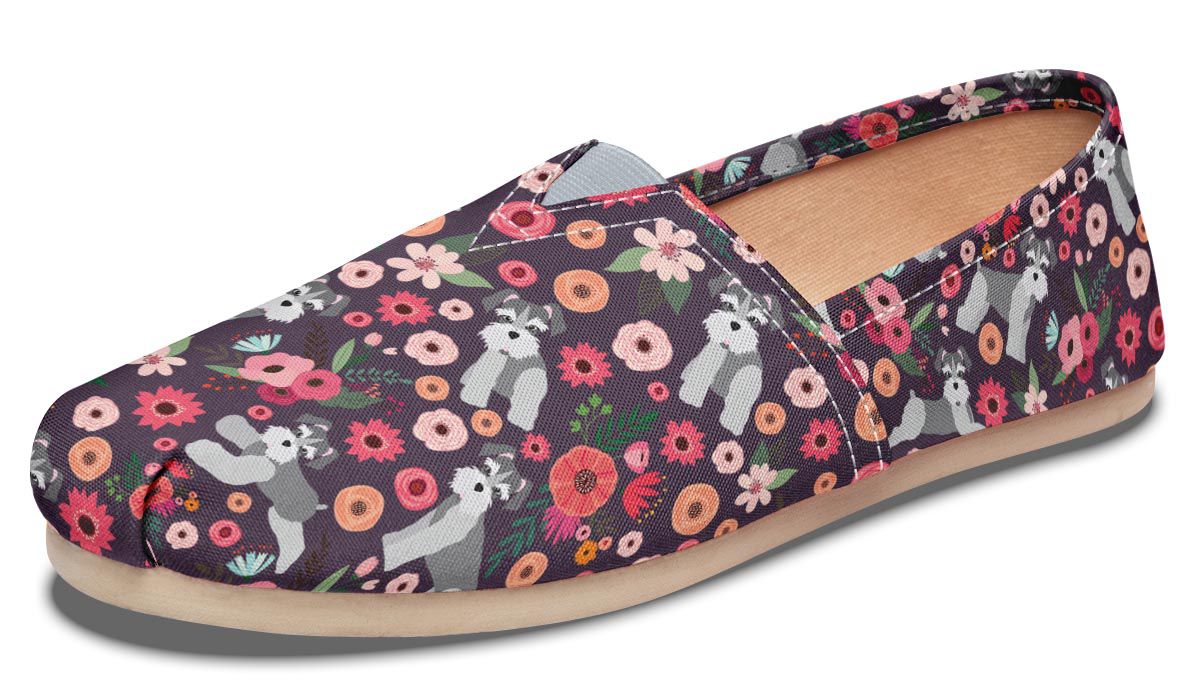 Schnauzer Flower Casual Shoes