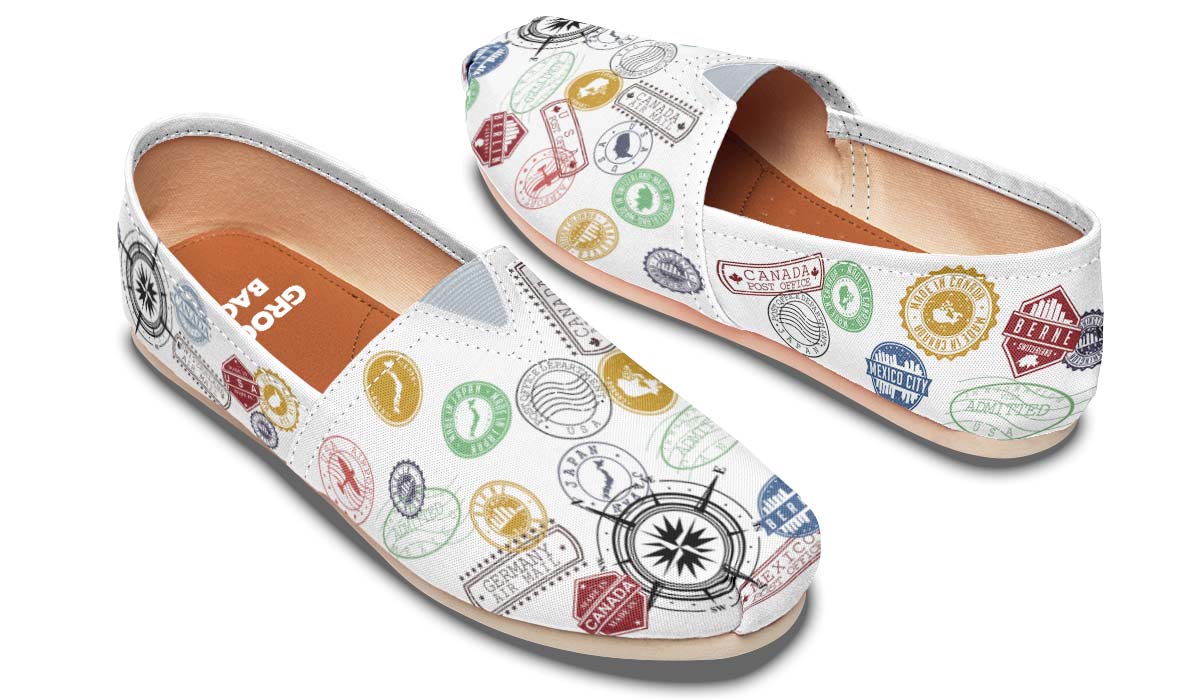 Travel Stamps Casual Shoes