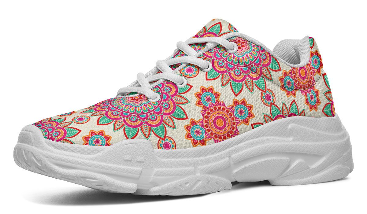 Bohemian Flower Pattern Chunky Sneakers