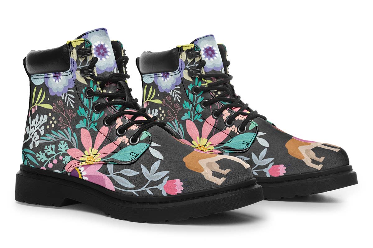 Floral French Bulldog Classic Vibe Boots