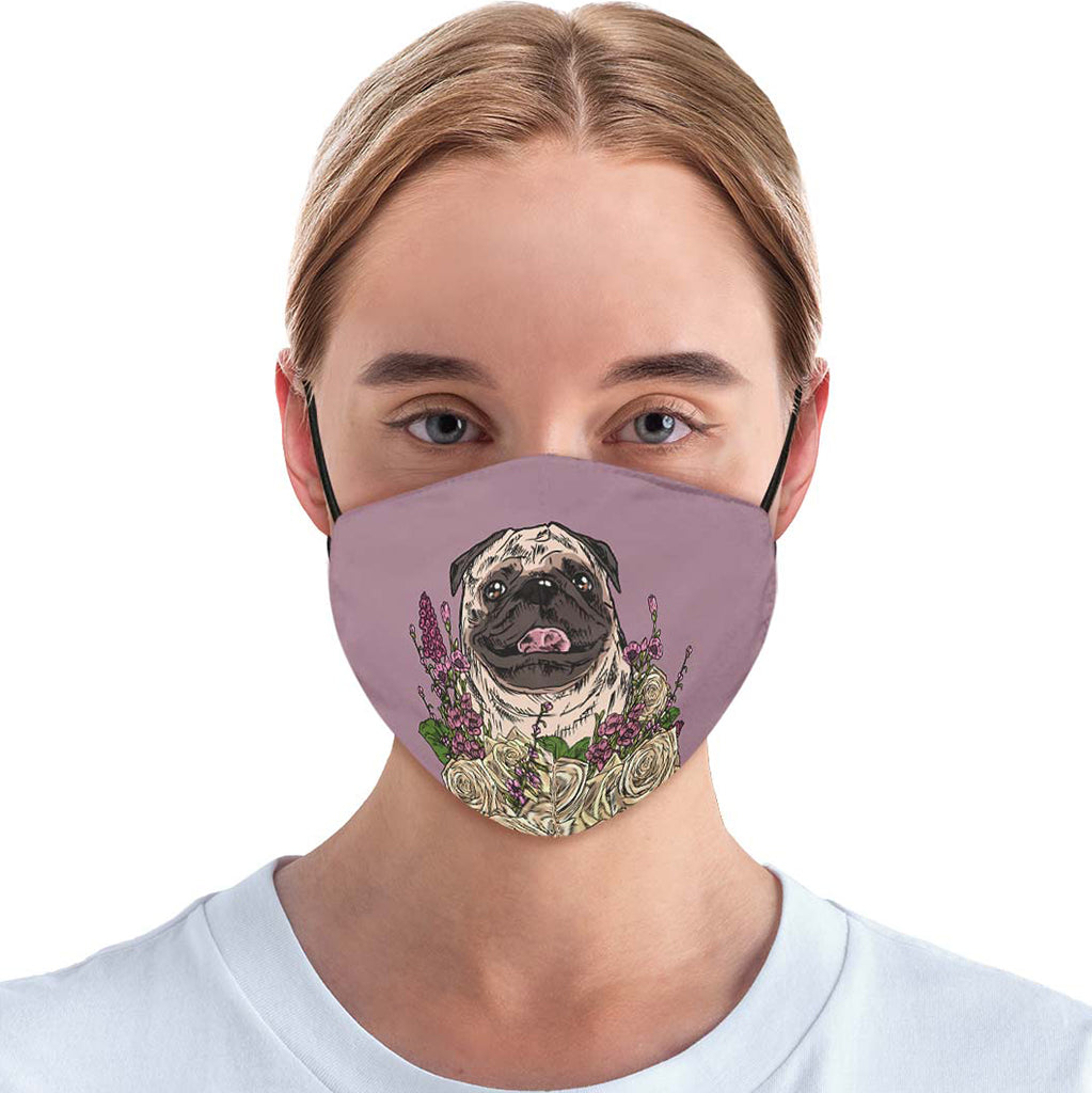 Illustrated Pug Face Cover