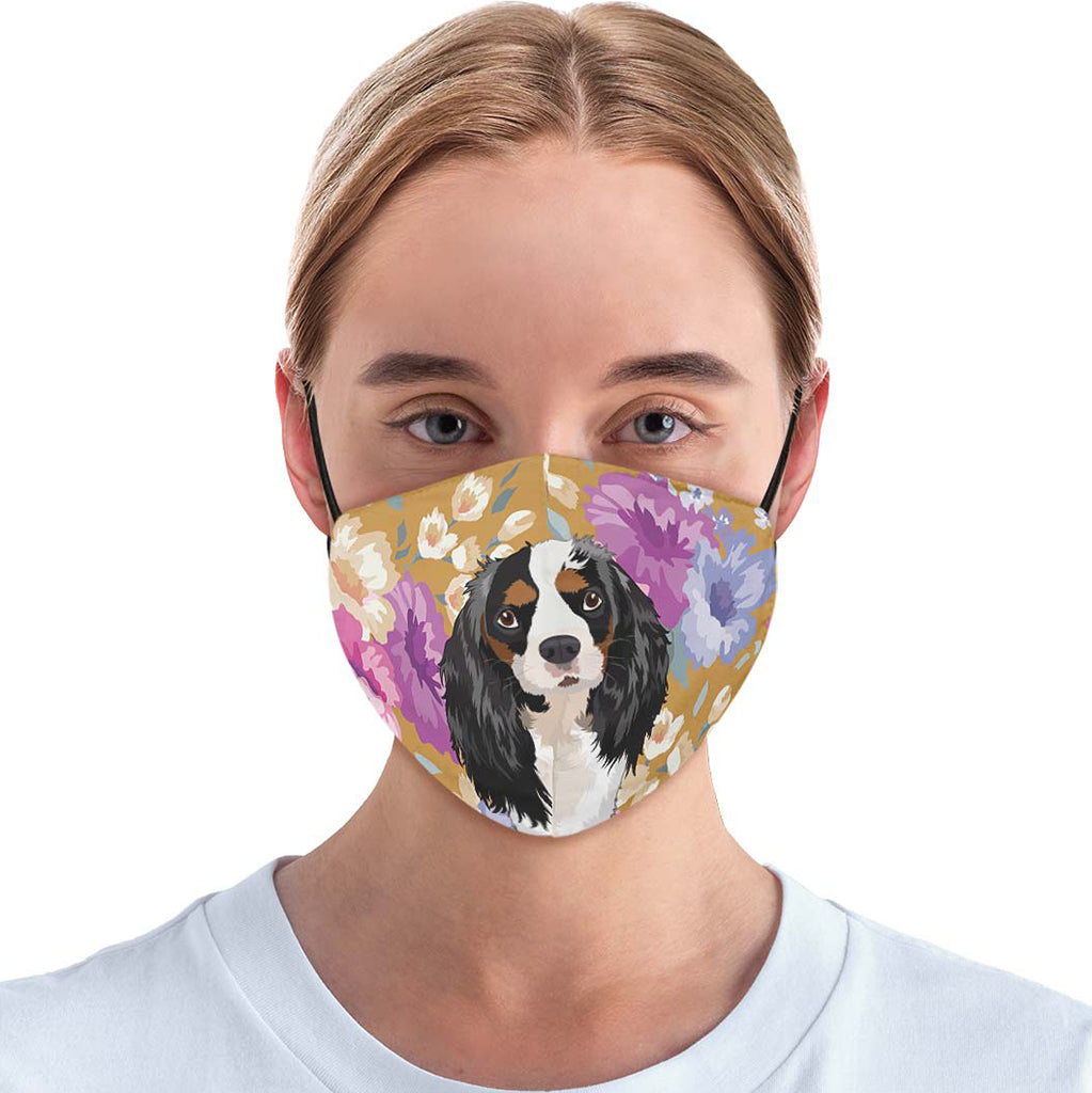 King Charles Spaniel Dog Portrait Face Cover