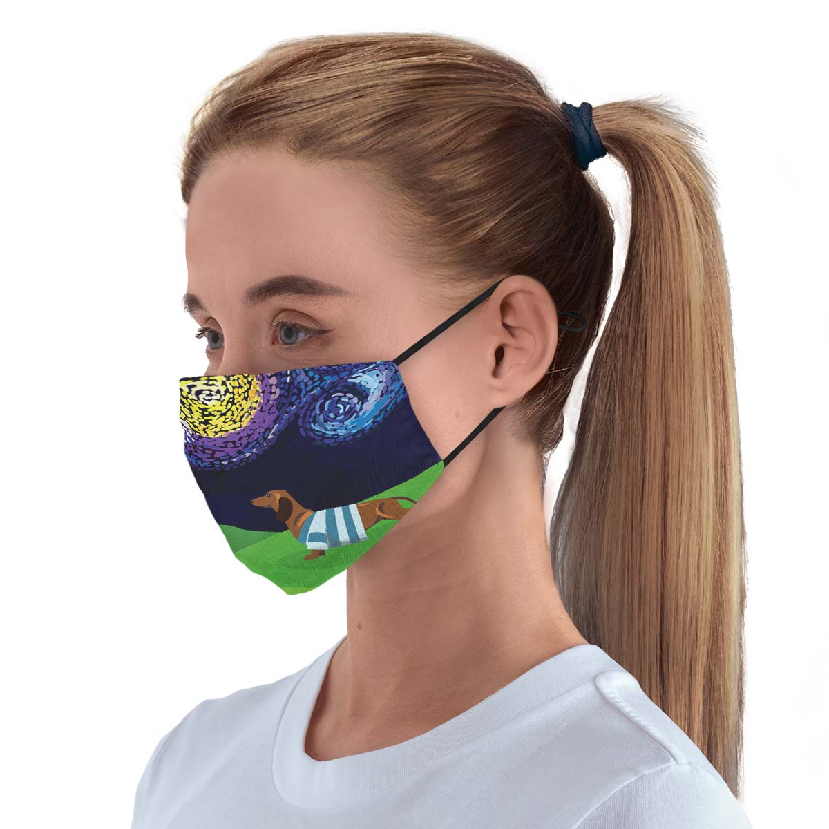 Starry Night Dachshund Face Cover