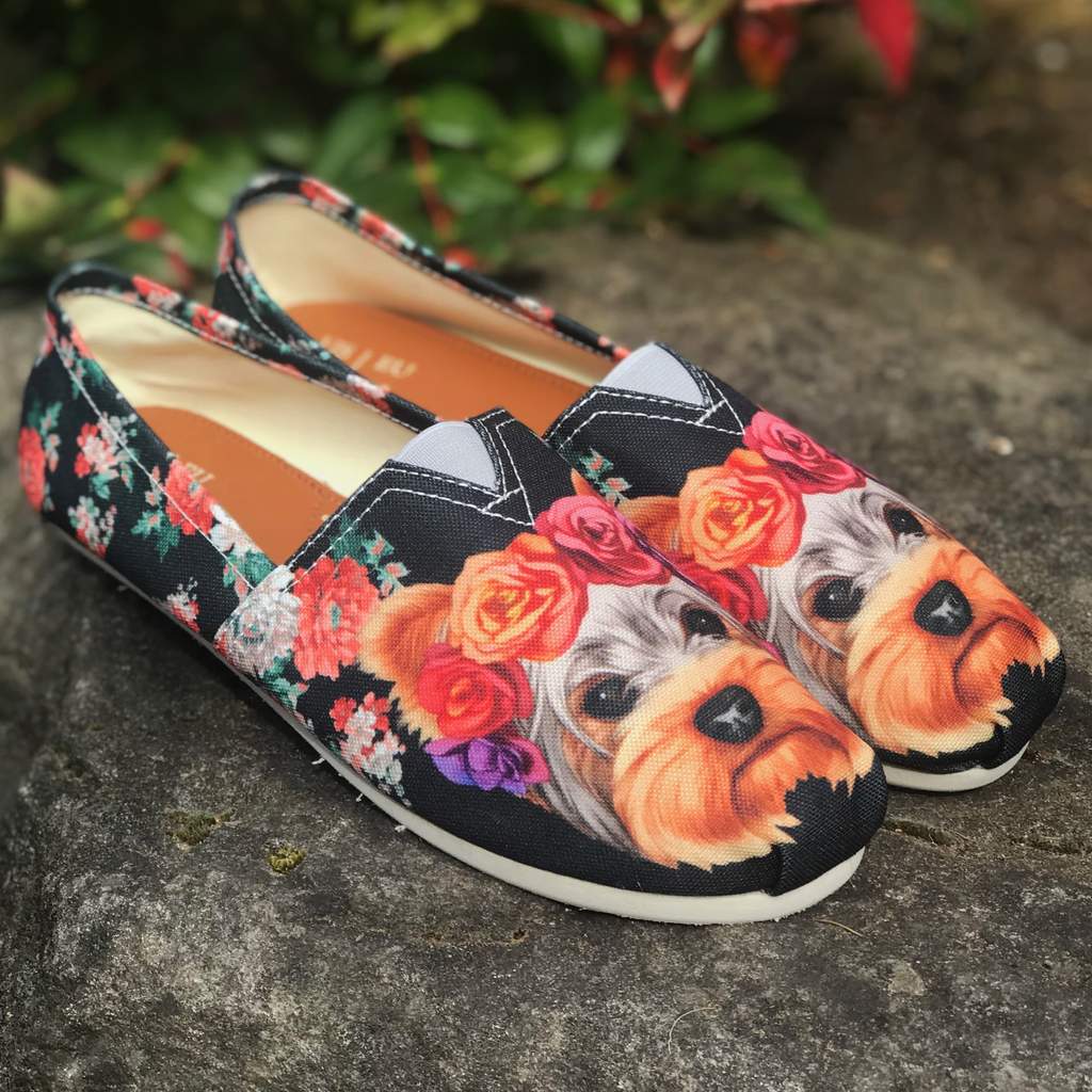 Floral Yorkie Casual Shoes