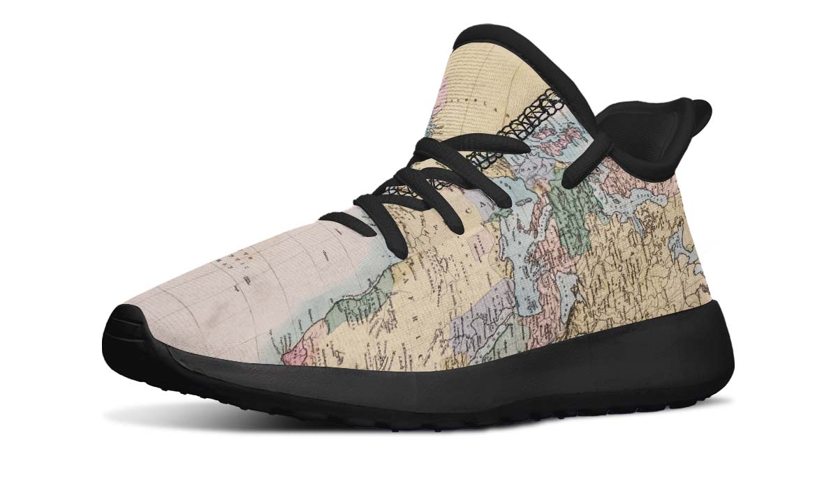 Vintage Geography Globe Kids Sneakers