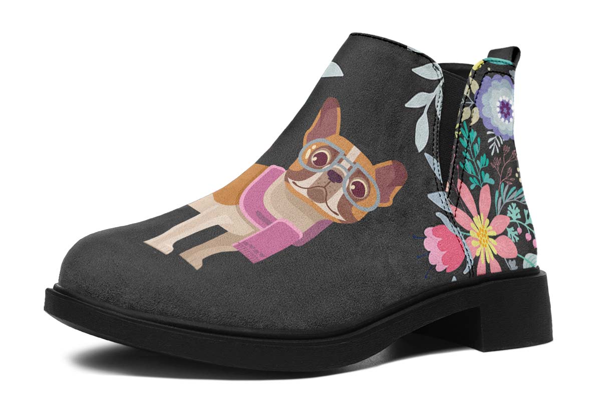 Floral French Bulldog Neat Vibe Boots