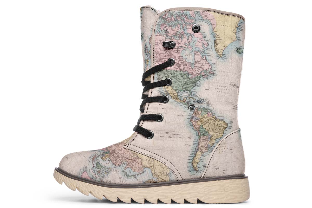 Vintage Geography Globe Polar Vibe Boots