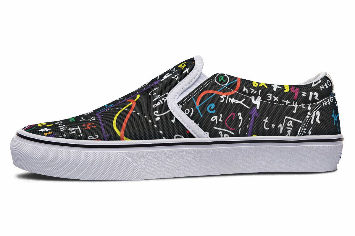 Colorful Math Formula Slip-On Shoes