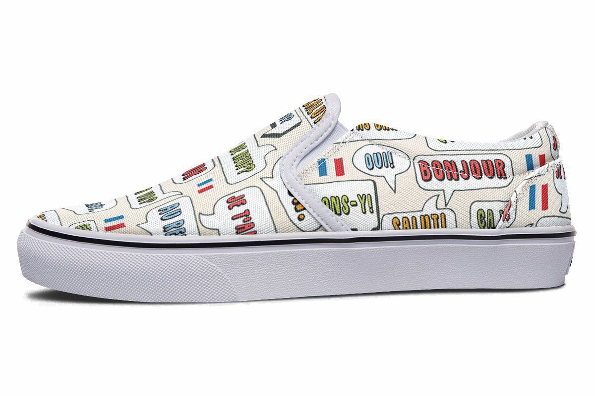 French Phrases Slip-On Shoes
