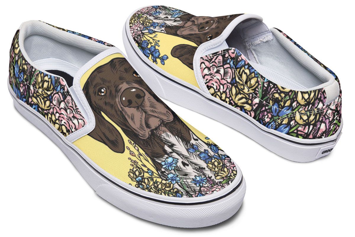 Illustrated German Shorthaired Pointer Slip On Shoes