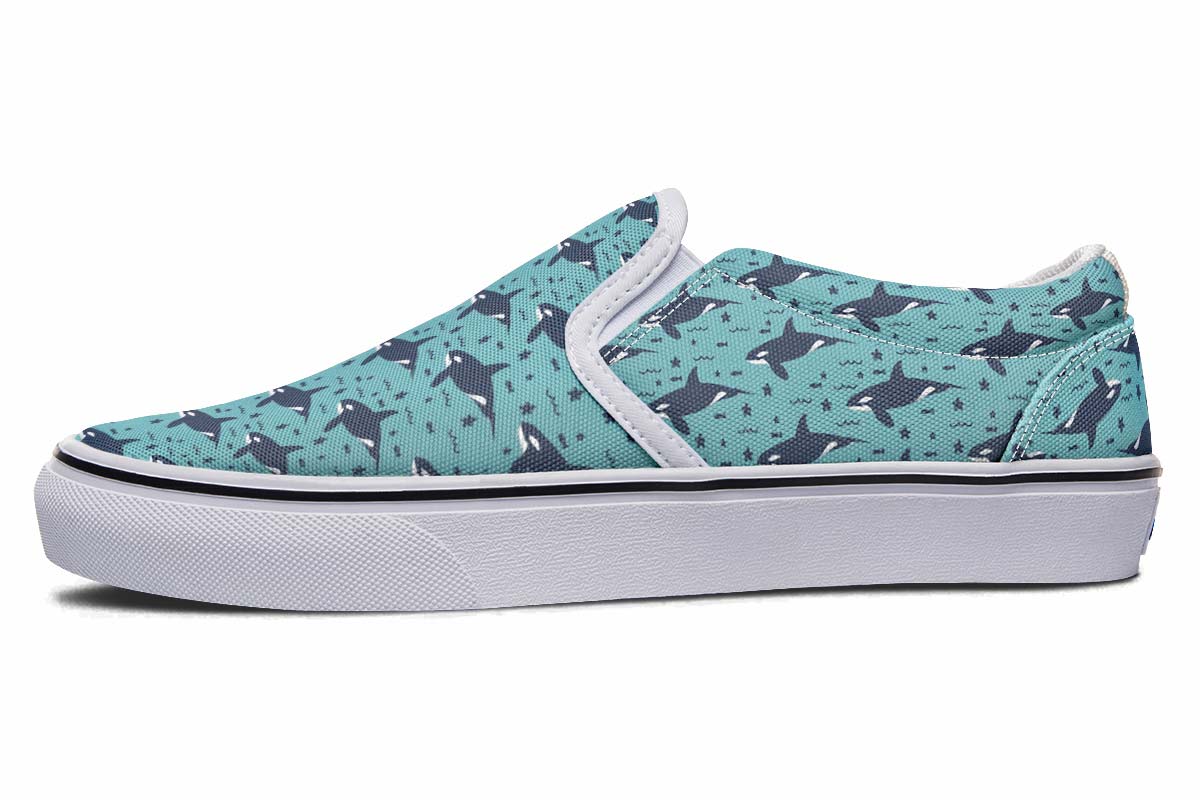 Orca Pattern Slip-On Shoes