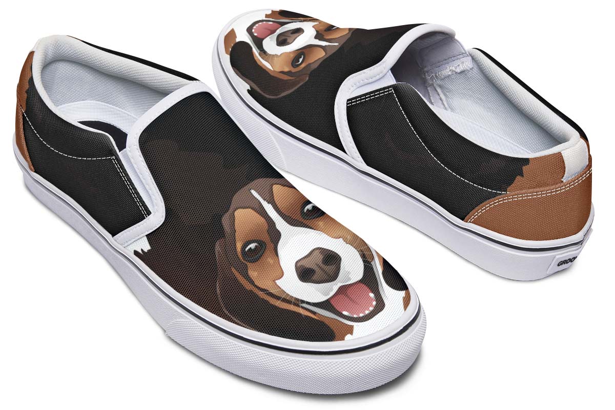 Real Beagle Dog Slip-On Shoes