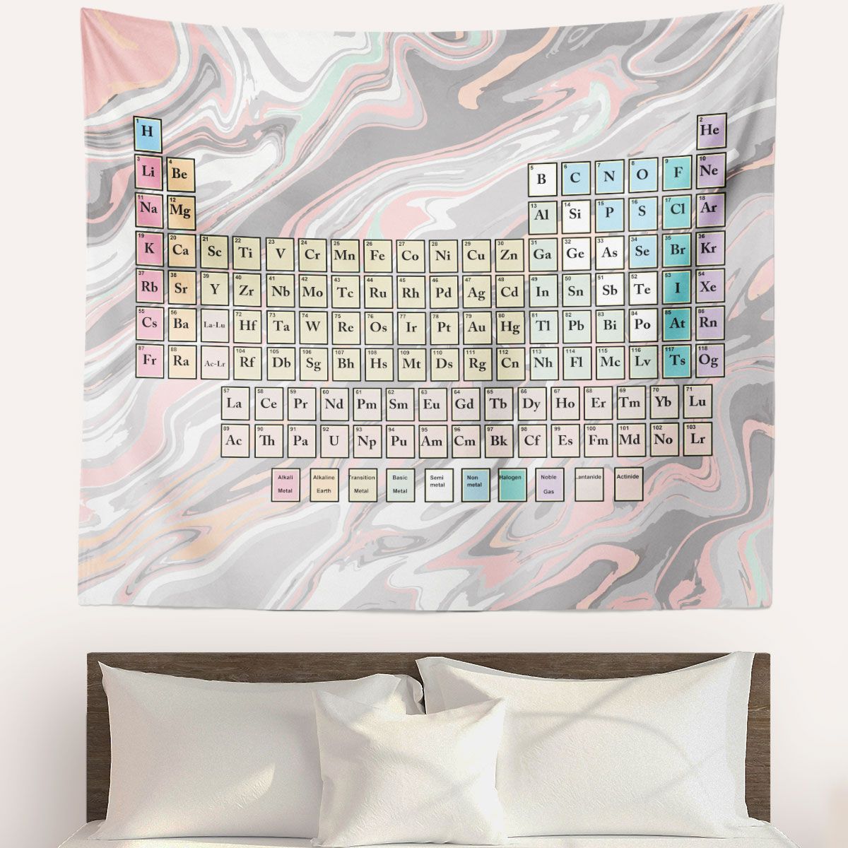 Periodic Table Marble Wall Tapestry