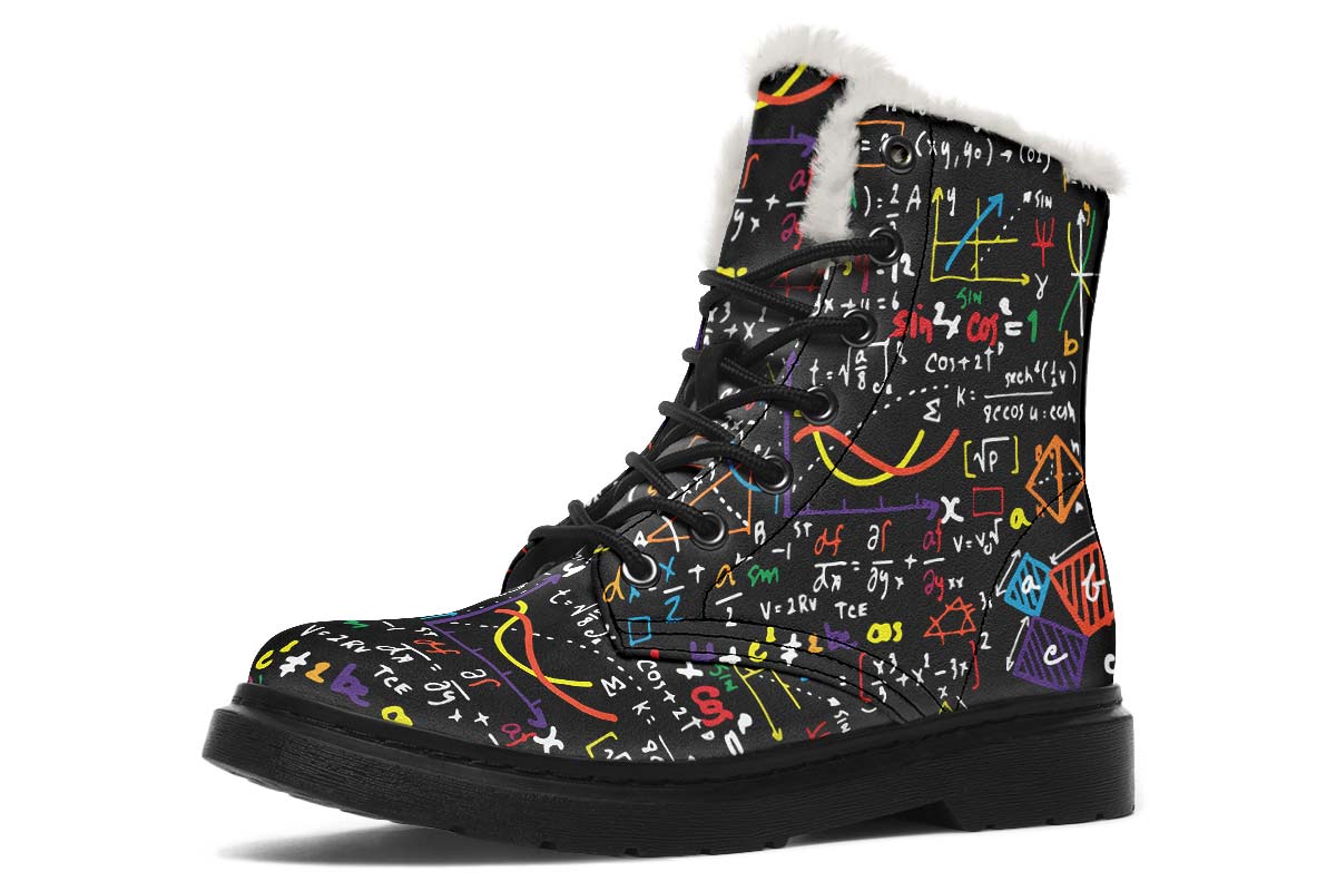 Colorful Math Formula Winter Boots