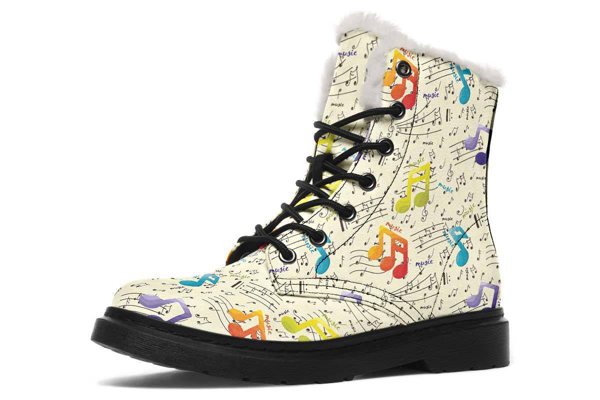 Colorful Music Notes Winter Boots