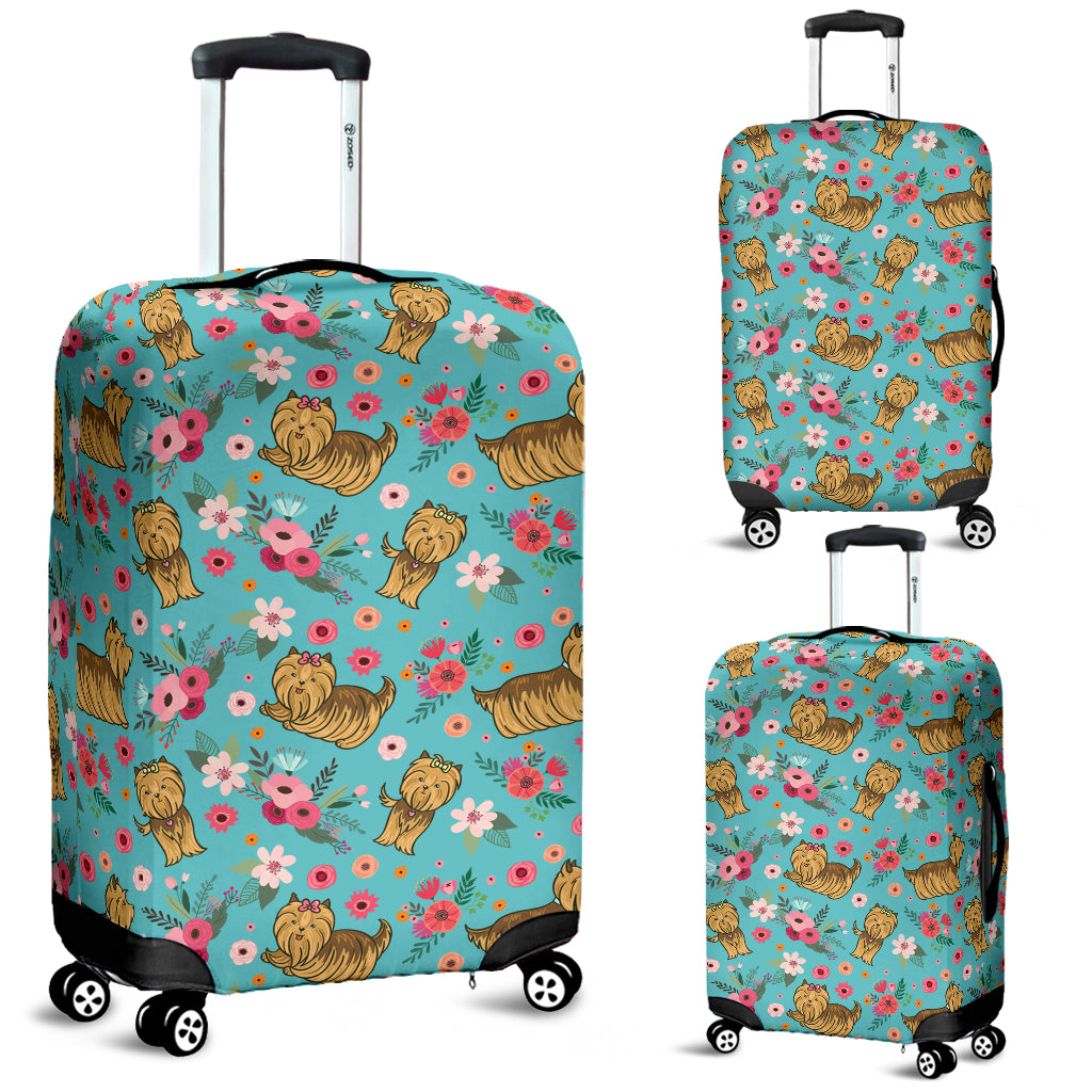 Yorkshire Terrier Flower Luggage Cover