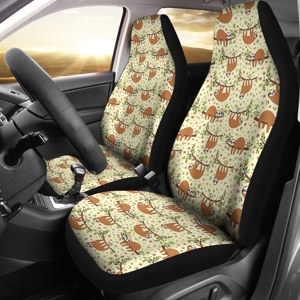Floral Sloth Car Seat Covers